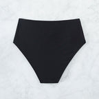 Damen Hochtaillierte Bikinihose mit elegantem Gold-Element