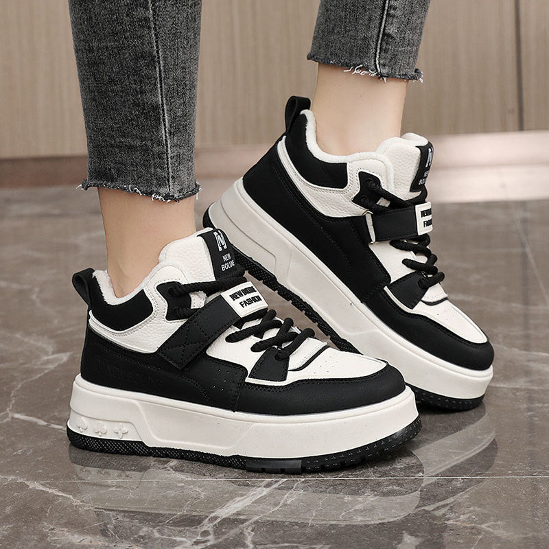 Damen High-Top Sneakers mit gefüttertem Innenbereich und Klettverschluss R&B