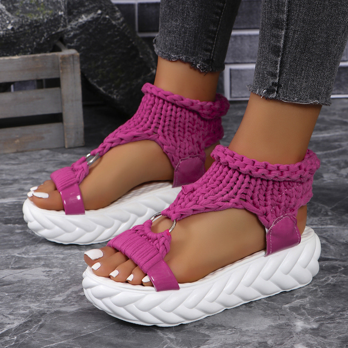 Damen modische Plateau Sandalen R&B