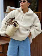 Damen Fleece-Pullover mit hohem Kragen R&B