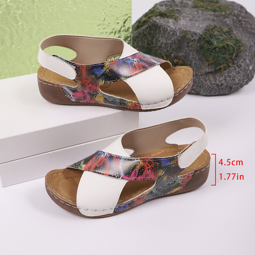 Damen modische Slingback-Sandalen mit stylishem Krokodil-Design und komfortablem Fußbett R&B
