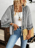 Damen Leichtes und luftiges Strickcardigan mit ethnischem Muster R&B