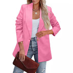 Damen Eleganter Freizeitblazer mit Lässigem Schnitt und Zwei Taschen R&B