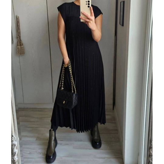 Damen Maxikleid mit plissiertem Design R&B