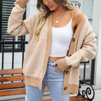 R&B | Gestreifte Klassische Strickjacke für Damen