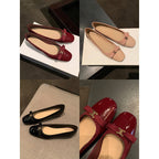 Damen elegante Ballerinas mit modischer Schleifenverzierung R&B