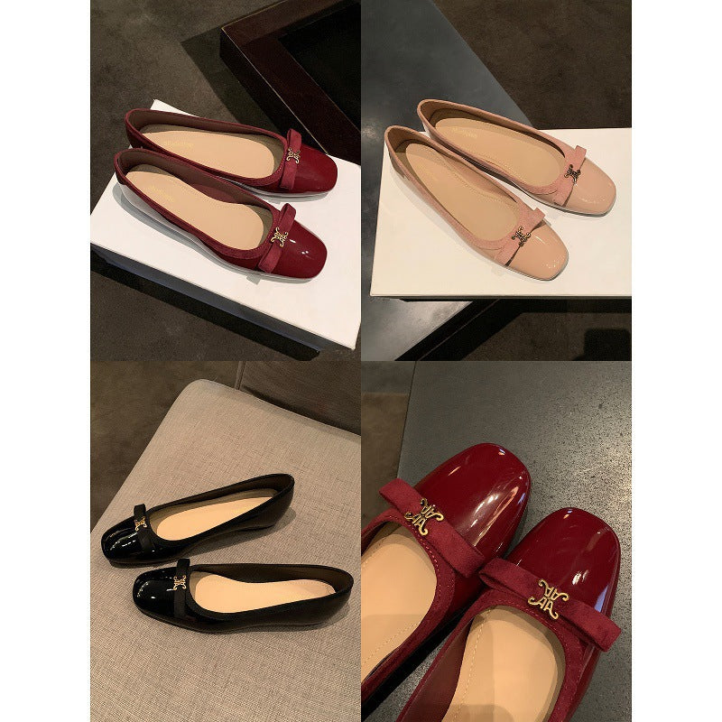 Damen elegante Ballerinas mit modischer Schleifenverzierung R&B