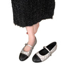 Damen Ballerinas mit elegantem Riemen und glänzendem Metallakzent R&B