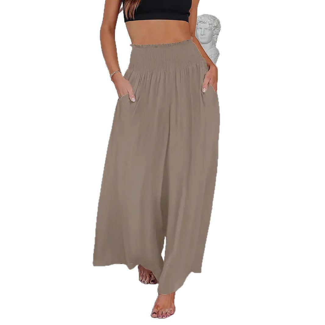 Damen Luftige Palazzo-Hose mit elastischem Bund R&B