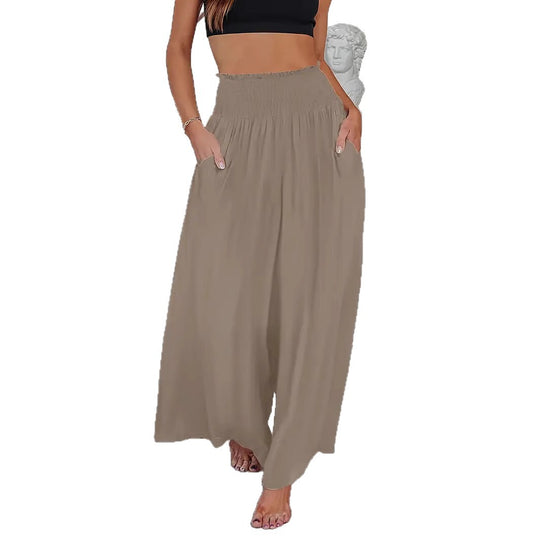 Damen Luftige Palazzo-Hose mit elastischem Bund R&B