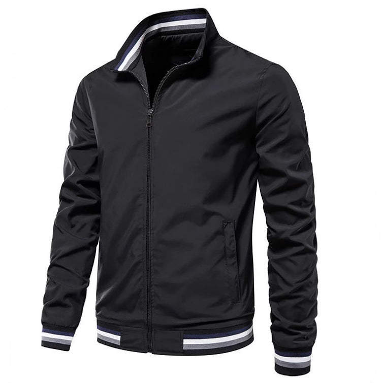 Herren modische Bomberjacke mit elastischen Bündchen R&B