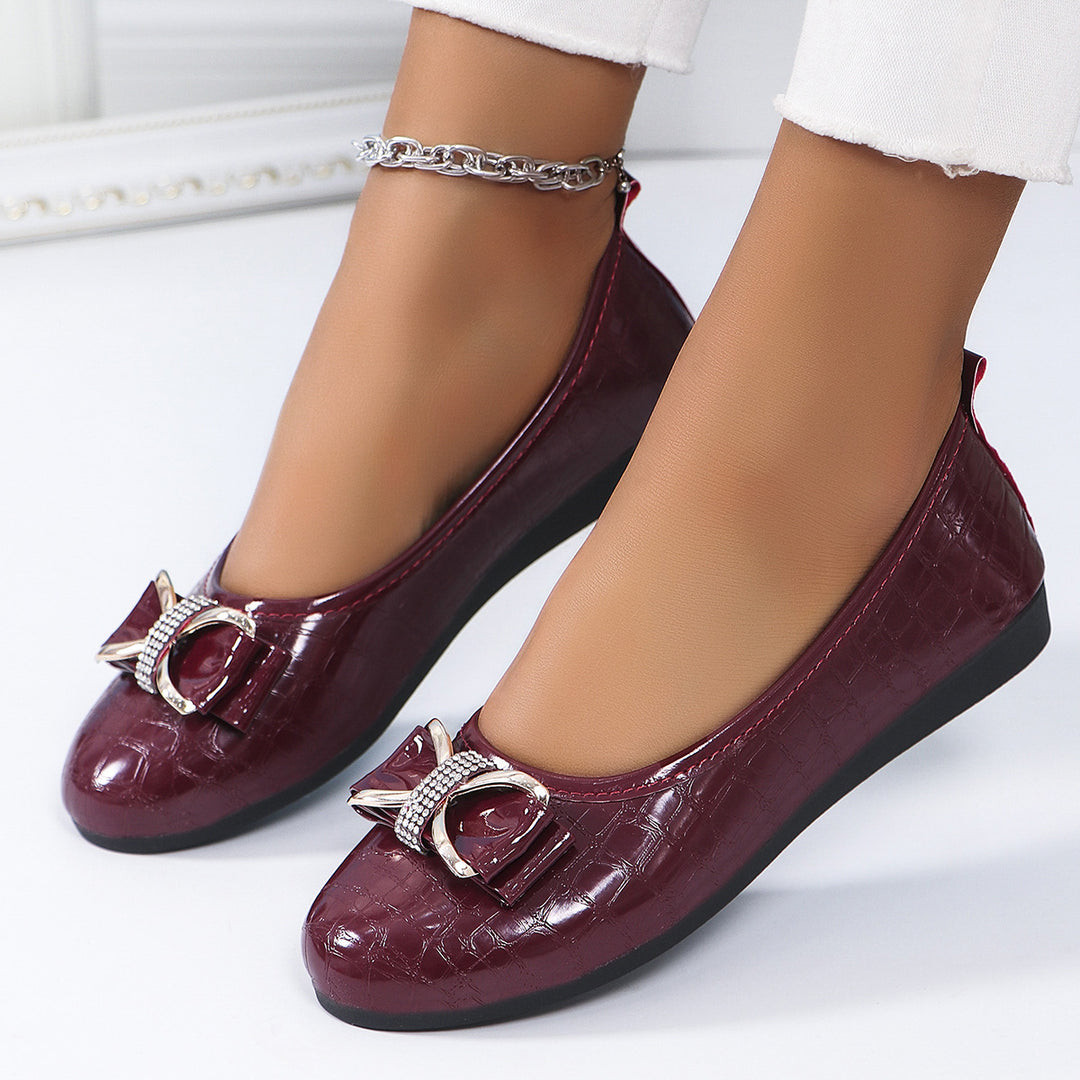 Damen Ballerinas mit modischem Schleifenakzent und Glitzerdetails R&B