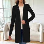 Damen Strickcardigan mit feinem Rippdesign und praktischen Taschen