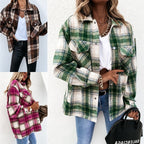 Damen Karierte Overshirtjacke im flauschigen Stoff R&B