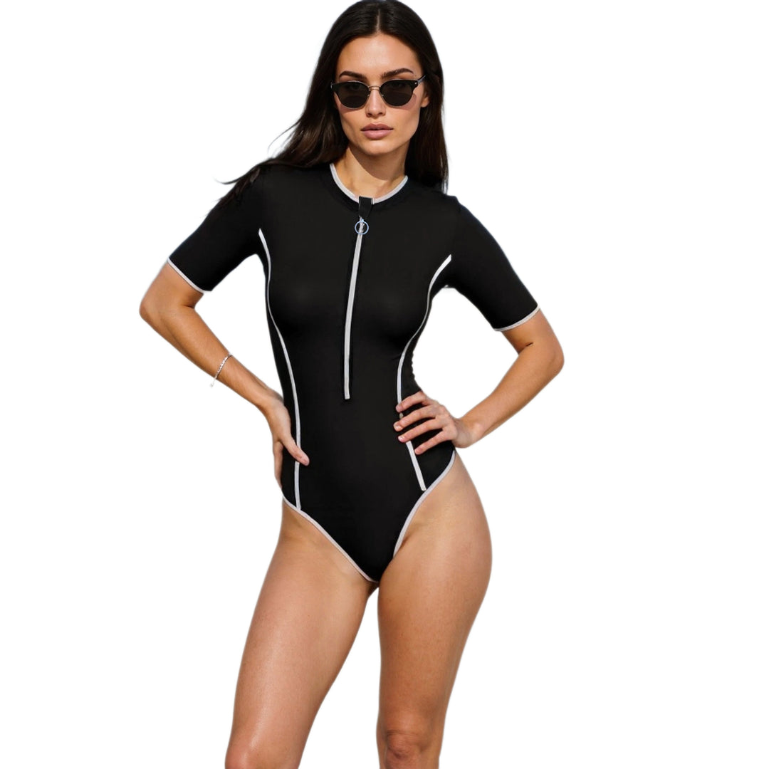 Damen Sportlicher Einteiler mit Reißverschluss R&B