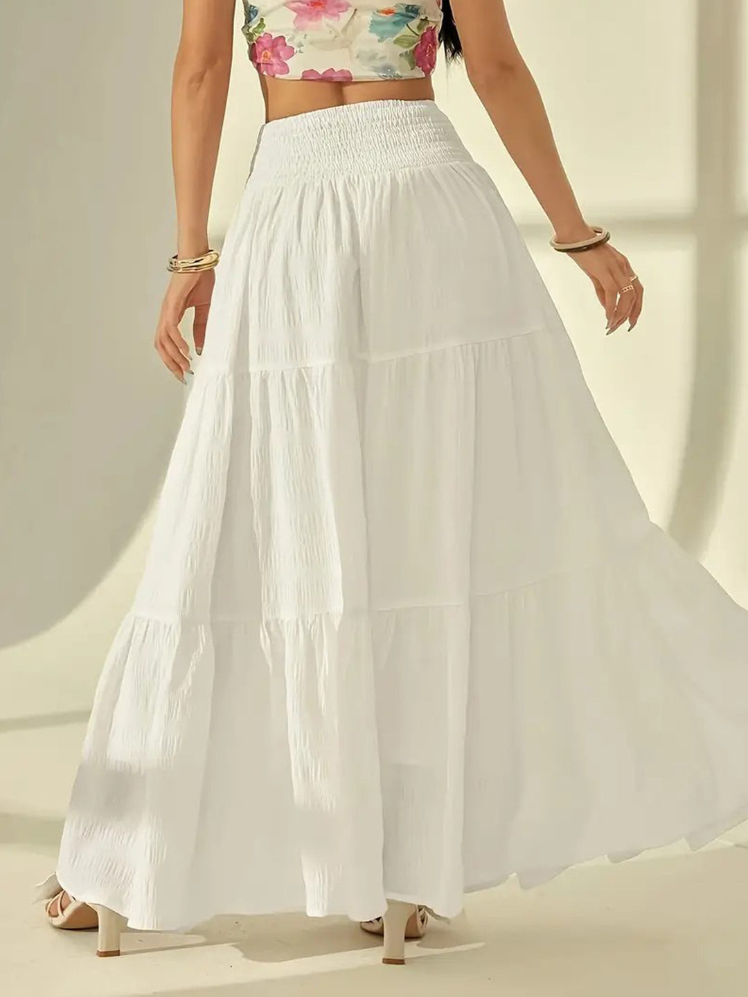 Damen Maxi-Rock mit voluminösem Schichten-Design R&B