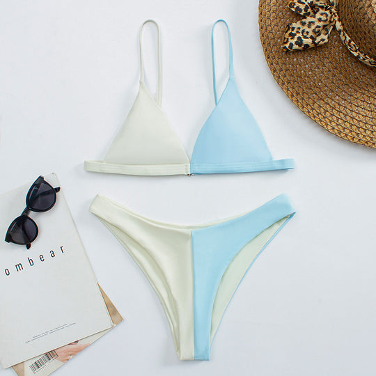 Damen Triangel-Bikini mit harmonischem Farbkontrast R&B