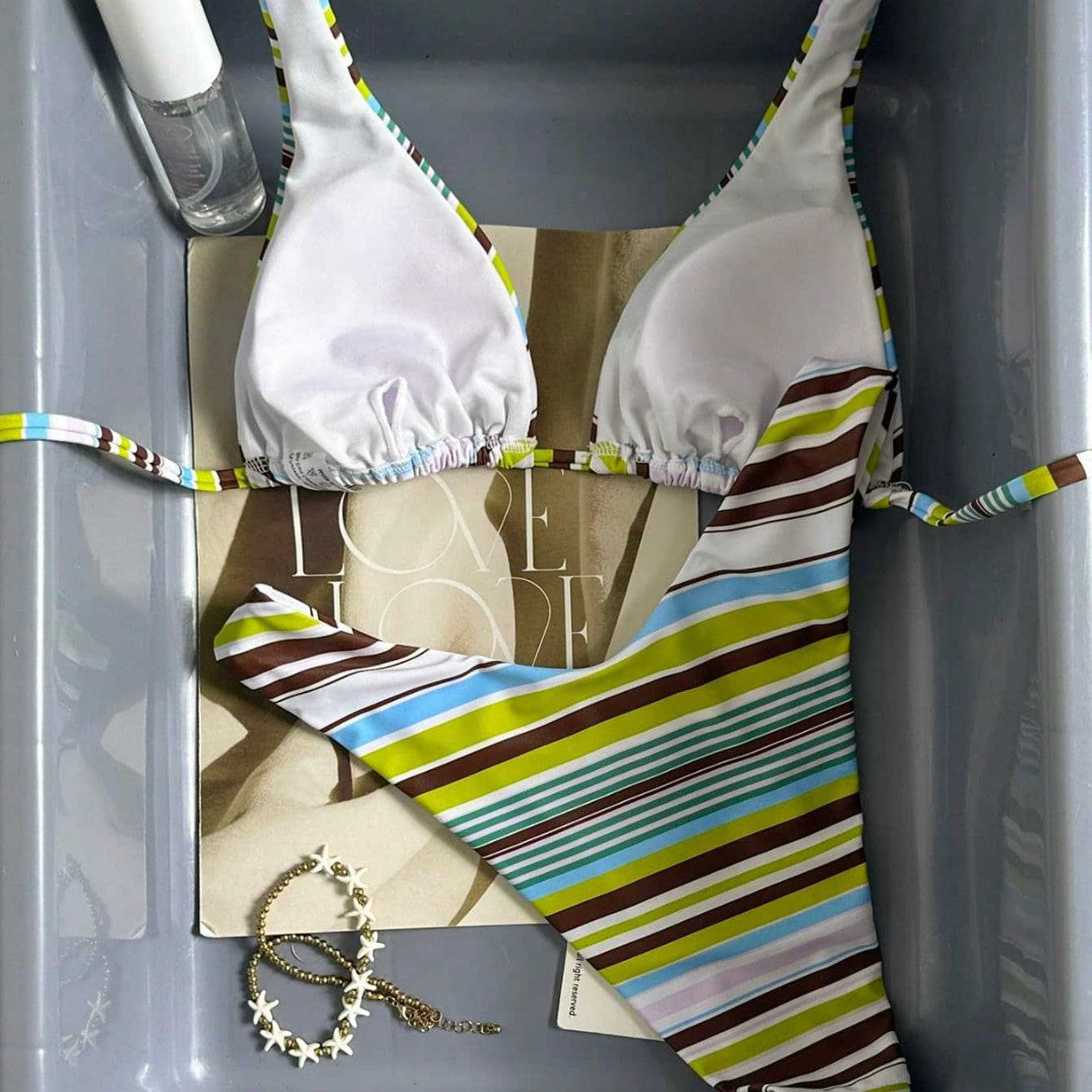 Damen Triangel-Bikini mit hoch geschnittenem Unterteil R&B
