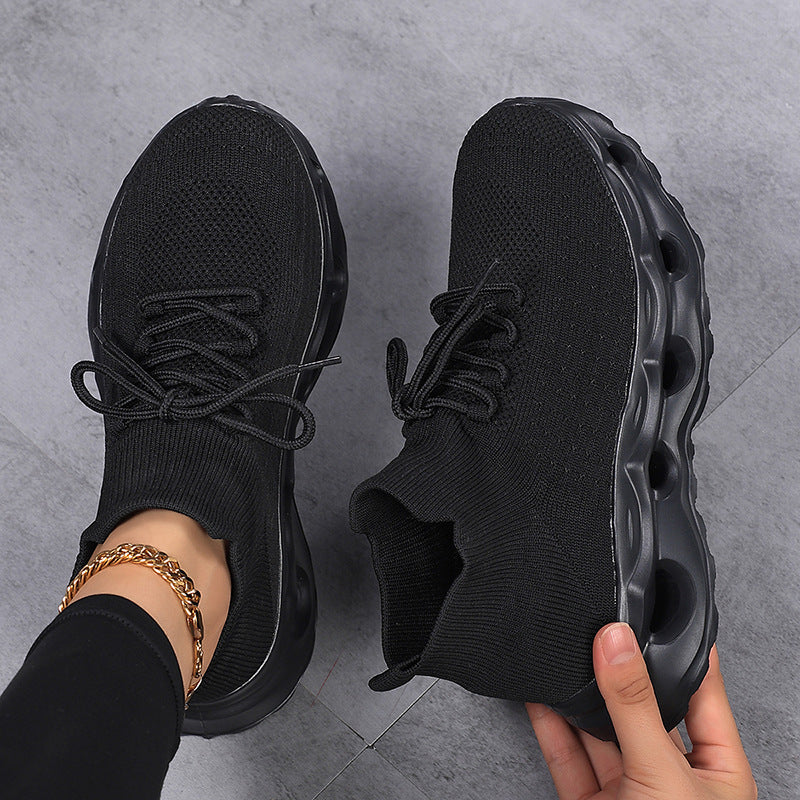 Damen Sportliche Knit Sneakers mit atmungsaktivem Obermaterial und flexibler Sohle R&B