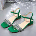 Damen elegante Riemensandalen mit transparentem Obermaterial und glitzernden Perlen R&B