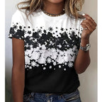 Damen T-Shirt mit floralem Design und modernem Schnitt R&B