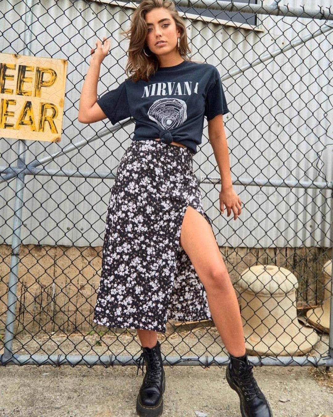 Damen Midirock mit tierischem Print R&B