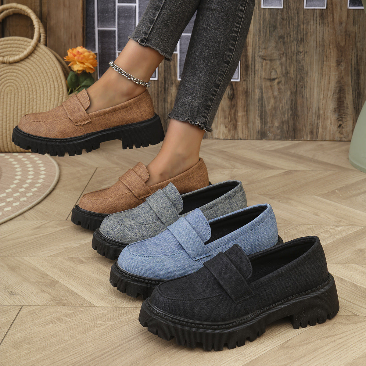Damen Komfortable Clogs im Jeans-Look mit stabiler Profilsohle R&B