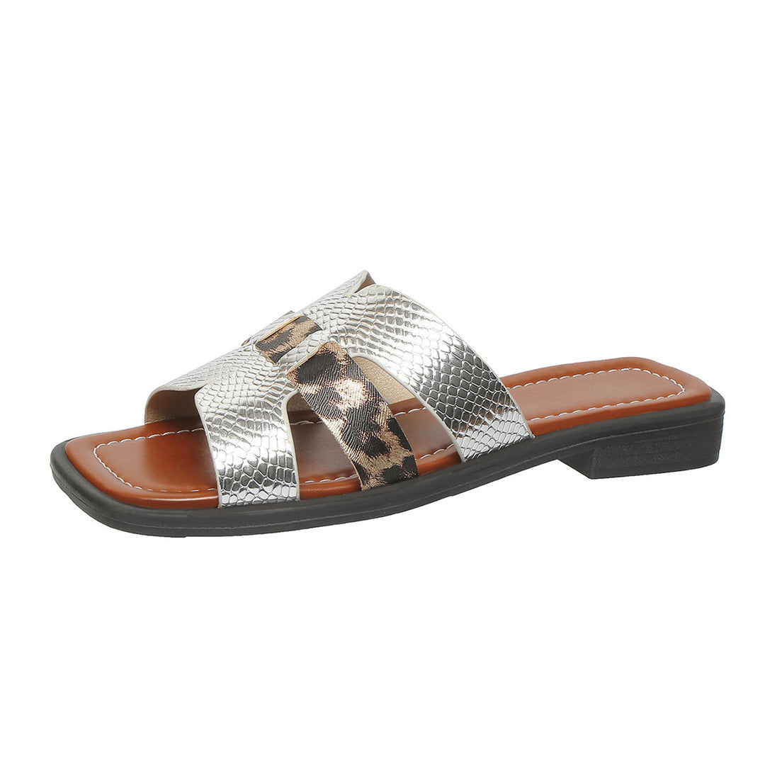 Damen Sandalen im modernen Tierprint mit elegantem Metallic-Finish R&B
