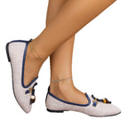 Damen elegante Loafers mit dekorativen Beweisen R&B