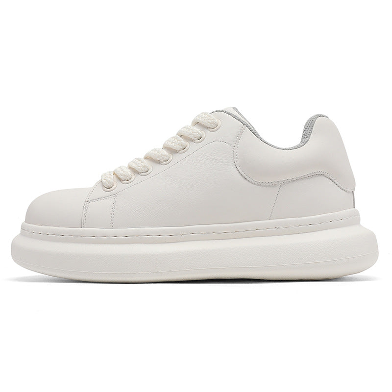 Damen Komfortable Leder Sneakers mit dicker Sohle R&B