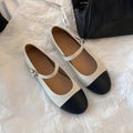 Damen Mary Jane Ballerinas mit modischem Riemchen und Kontrast-Design