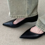 Damen elegante Slipper mit spitzem Zehenbereich und hochwertiger Lederoptik R&B
