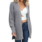 Damen Lässige Strickjacke mit länglichem Schnitt und feinen Details R&B