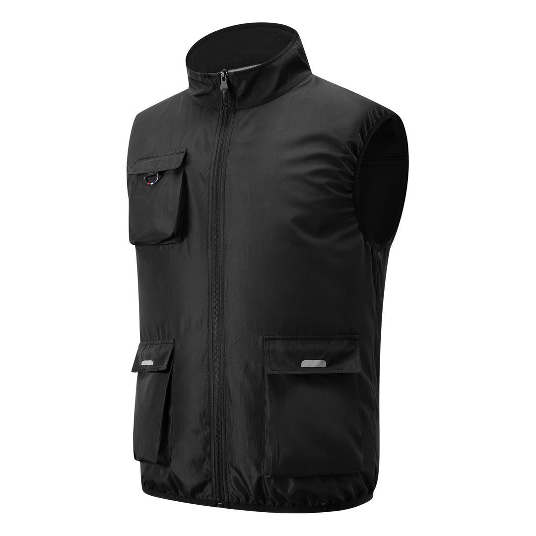 Herren nan leichte multifunktionale Outdoorweste mit Reißverschluss und Mehrfachtaschen R&B