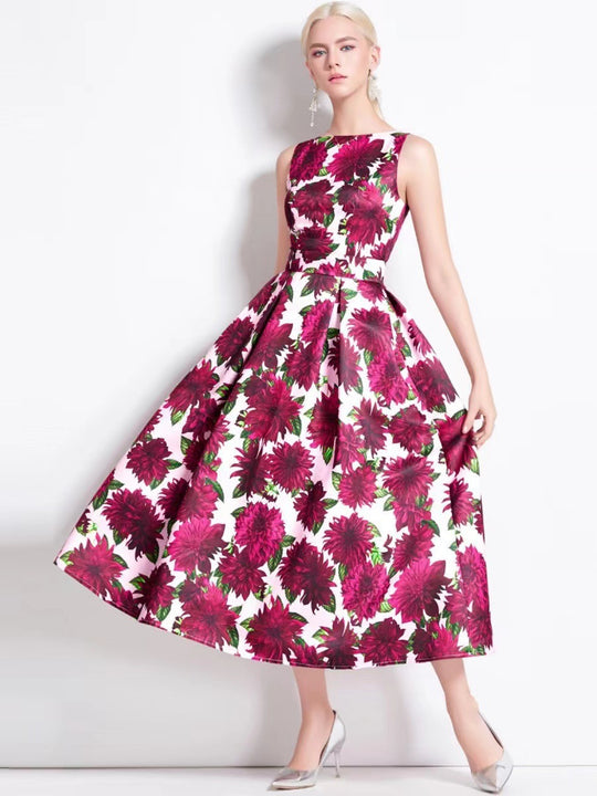 Damen Maxikleid mit floralen Applikationen und tailliertem Schnitt R&B