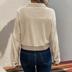 Damen gestreifte Cordjacke im modernen Houndstooth-Design R&B