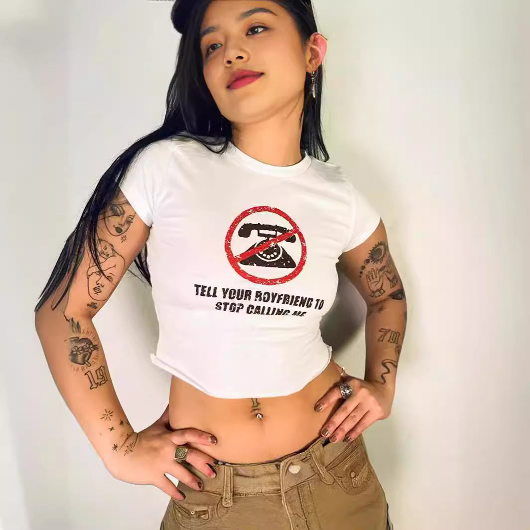 Damen Crop-T-Shirt mit Ihrem kreativen Spruch R&B