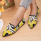 Damen Ballerinas mit modischem Knoten-Design und grafischem Muster R&B