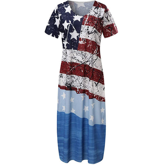 Damen Grafik Maxikleid R&B