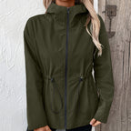 Damen leichte Kapuzenjacke mit einstellbarem Bund