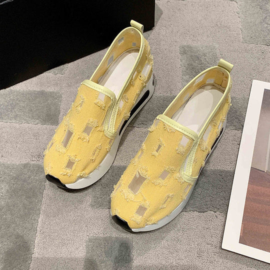Damen Wedge-Sneaker mit modischem Cut-Out-Design und komfortabler Innensohle R&B