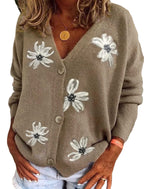 Damen Verspielter Cardigan mit floralem Muster