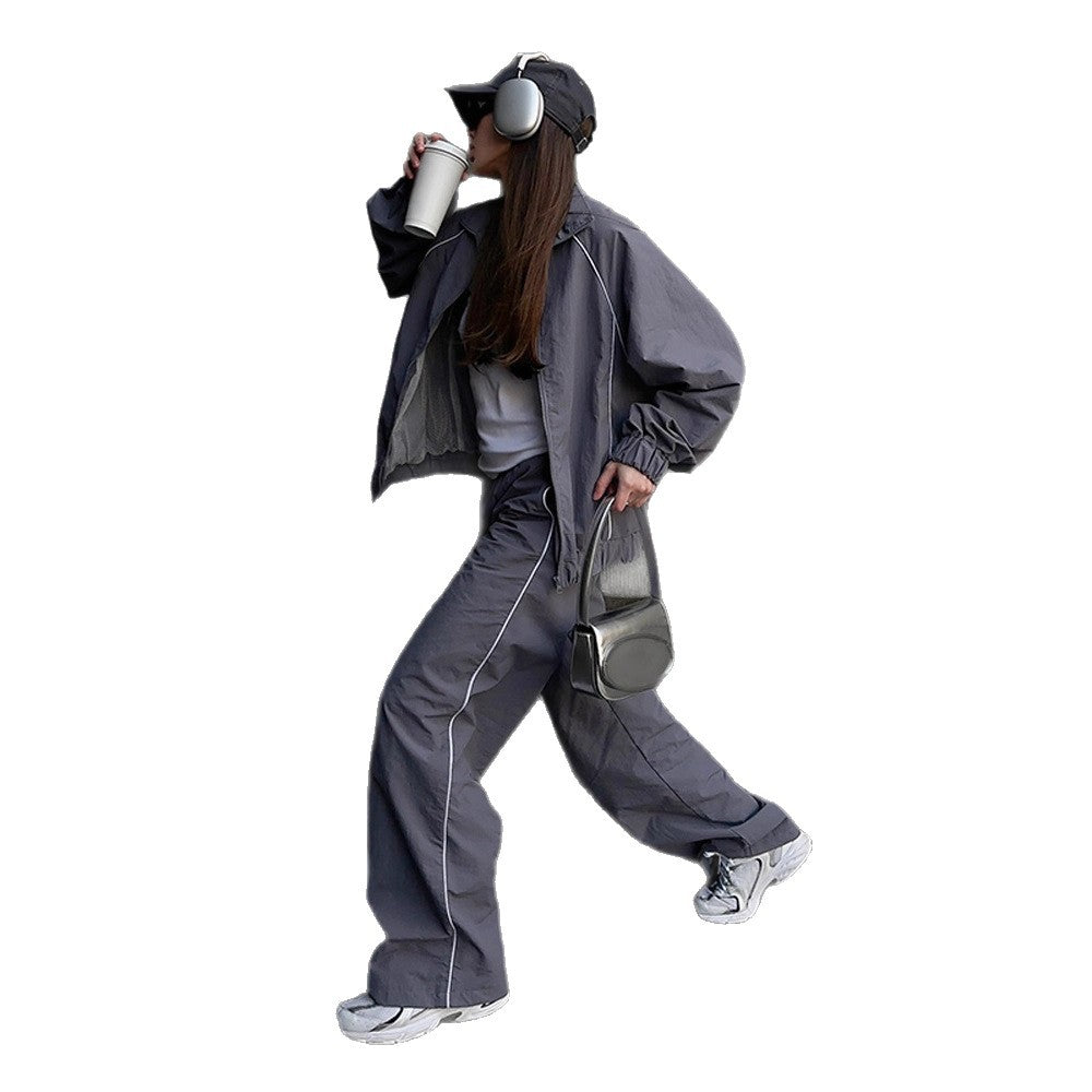 Damen sportliche Overalls mit weiten Beinen und elastischen Bündchen R&B