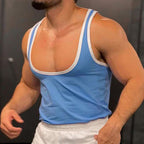 Herren Atmungsaktives Fitness-Tanktop mit breiten Trägern und flachem Saum R&B