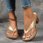 Damen Bequeme Zehentrenner-Sandalen mit anatomischem Fußbett und rutschfester Sohle R&B