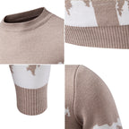 Herren Strickpullover mit Bergmotiv und hohem Kragen R&B