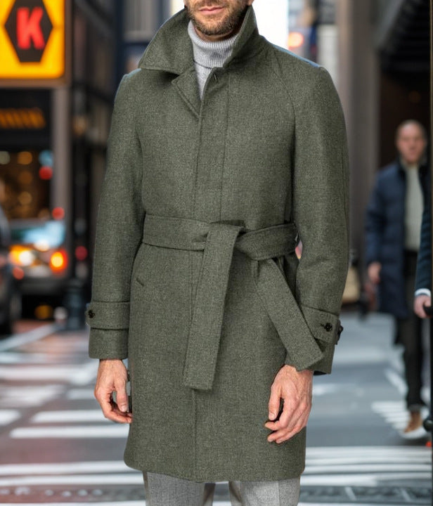 Herren Eleganter Woll-Trenchcoat R&B