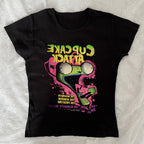Damen T-Shirt mit kreativem Cupcake-Motiv und modernem Druck R&B
