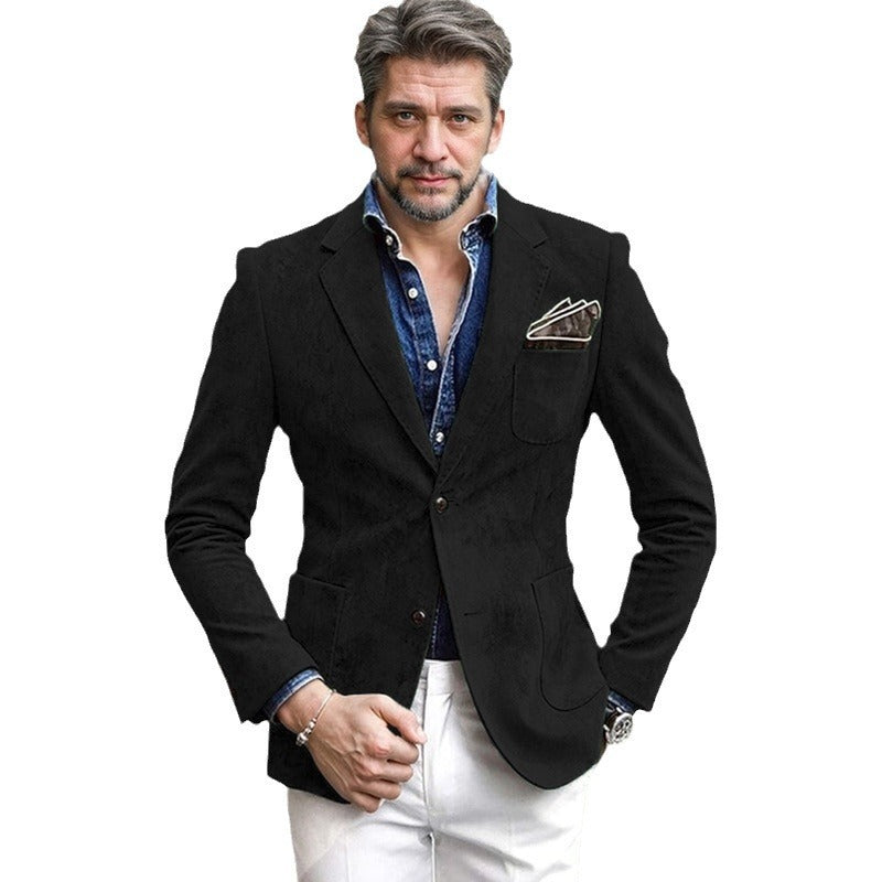 Herren Samt-Blazer mit eleganter Schnittführung R&B