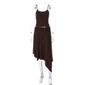 Damen Lässiges Sommerkleid mit asymmetrischem Saum und verstellbaren Trägern R&B